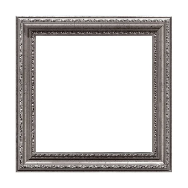 Silver Frame Paintings Mirrors Photo Isolated White Background — Stock Photo, Image