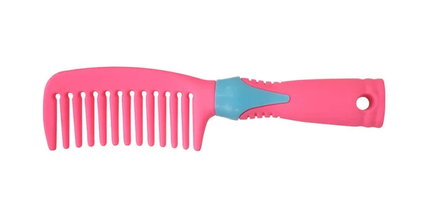 粉红梳子 用于白色背景下隔离的发型 — 图库照片