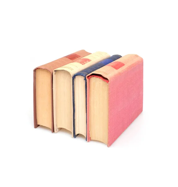 Montón Libros Color Cubre Con Hojas Blancas Aisladas Sobre Fondo — Foto de Stock