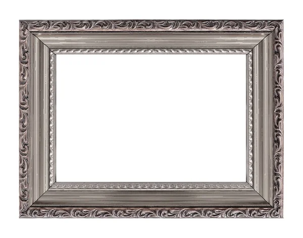 Silver Frame Paintings Mirrors Photo Isolated White Background Stock Picture