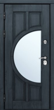 Giriş metali kapı modeli beyaz arkaplanda izole edildi