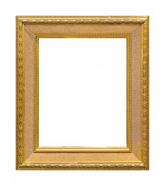 Tablolar, aynalar veya beyaz arka planda izole edilmiş fotoğraf için altın çerçeve. Kırpma yolu ile tasarım ögesi