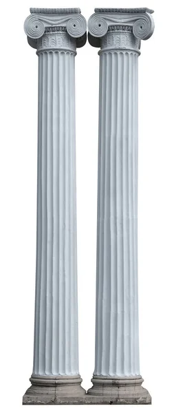 Marmurowa Kolumna Koryncka Białym Tle Element Konstrukcyjny Ścieżką Wycinania — Zdjęcie stockowe
