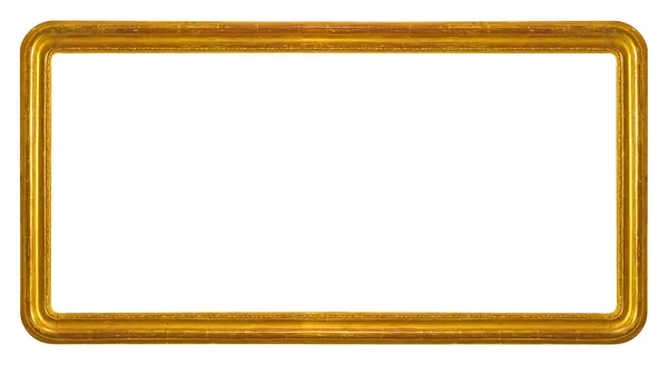 Panoramic Golden Frame Paintings Mirrors Photo Isolated White Background Design — Stock Photo, Image