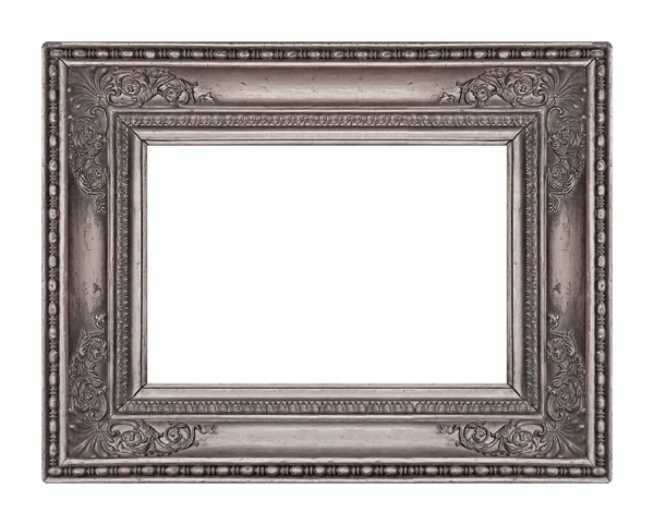 Silver Frame Paintings Mirrors Photo Isolated White Background — Stock Photo, Image