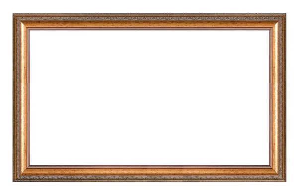 Cornice Panoramica Dorata Quadri Specchi Foto Isolate Sfondo Bianco — Foto Stock