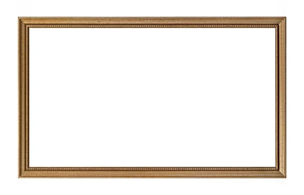 Panoramic Golden Frame Paintings Mirrors Photo Isolated White Background — Stock Photo, Image