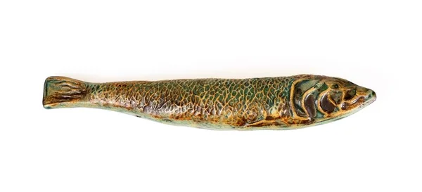 Verschillende Vissen Keramiek Geïsoleerd Een Witte Achtergrond — Stockfoto