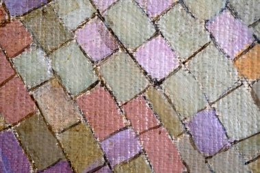 Güzel bir arkaplan yaratmak için tuvale izole edilmiş yağlı boya (makro) resmi