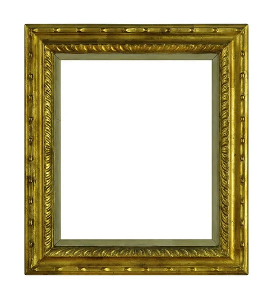 Moldura Dourada Para Pinturas Espelhos Fotos Isoladas Fundo Branco Elemento — Fotografia de Stock