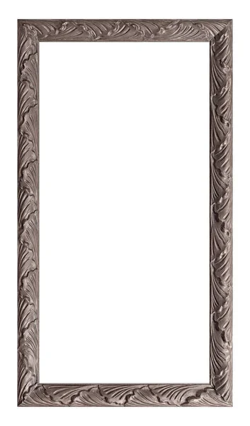 Panoramic Silver Frame Paintings Mirrors Photo Isolated White Background — Stock Photo, Image