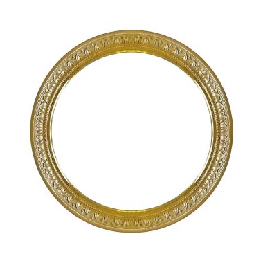 Beyaz arkaplanda izole edilmiş resimler, aynalar veya fotoğraf için altın çerçeve