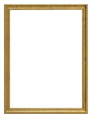 Beyaz arkaplanda izole edilmiş resimler, aynalar veya fotoğraf için altın çerçeve