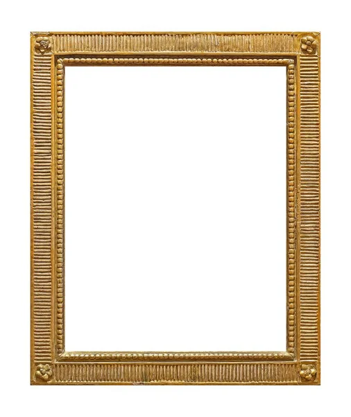 Moldura Dourada Para Pinturas Espelhos Fotos Isoladas Sobre Fundo Branco — Fotografia de Stock