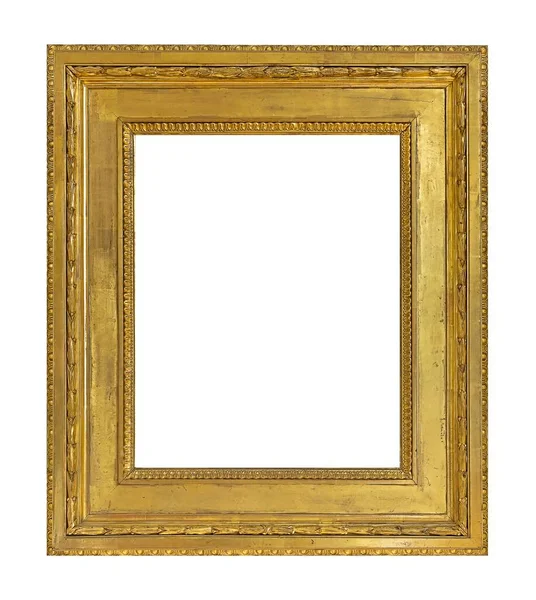 Moldura Dourada Para Pinturas Espelhos Fotos Isoladas Sobre Fundo Branco — Fotografia de Stock