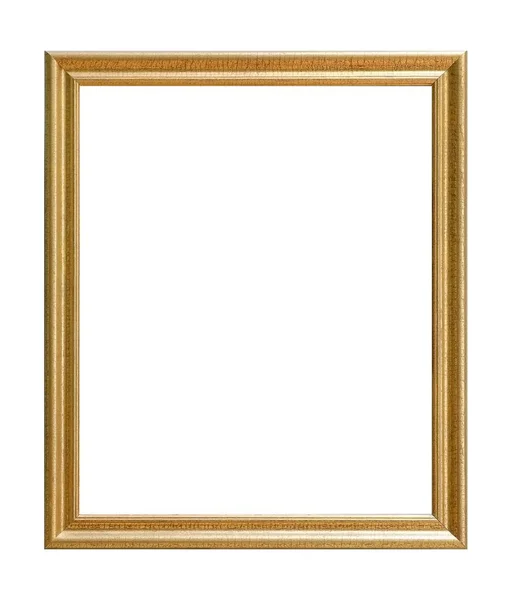 Moldura Dourada Para Pinturas Espelhos Fotos Isoladas Sobre Fundo Branco — Fotografia de Stock