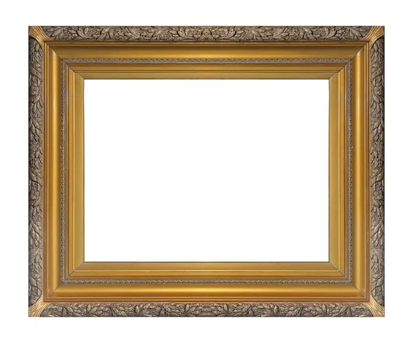 Moldura Dourada Para Pinturas Espelhos Fotos Isoladas Sobre Fundo Branco — Fotografia de Stock