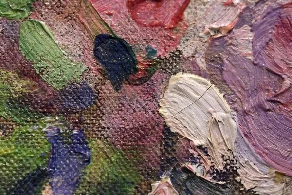 Изолированная Живопись Маслом Холсте Крупным Планом Макро Создания Красивого Фона — стоковое фото