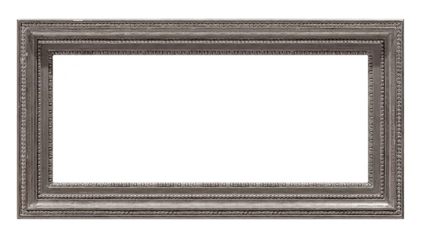 Panorama Silver Ram För Målningar Speglar Eller Foto Isolerad Vit — Stockfoto