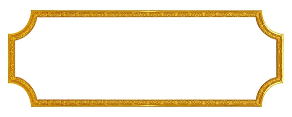 全景金框 用于在白色背景上隔离的绘画 镜子或照片 具有剪切路径的设计元素 — 图库照片