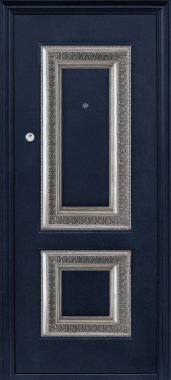 Giriş metali kapı modeli beyaz arkaplanda izole edildi