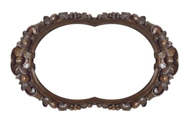 Tablolar, aynalar veya beyaz arkaplanda izole edilmiş fotoğraf için ahşap çerçeve