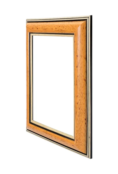 Wooden Frame Paintings Mirrors Photo Perspective View Isolated White Background — Stock Photo, Image