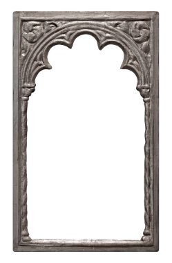 Beyaz arka planda izole edilmiş resimler, aynalar ya da fotoğraf için gümüş çerçeve. Kırpma yolu ile tasarım ögesi