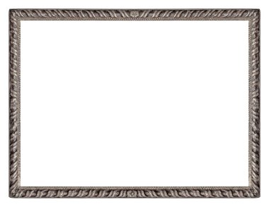 Beyaz arka planda izole edilmiş resimler, aynalar ya da fotoğraf için gümüş çerçeve. Kırpma yolu ile tasarım ögesi