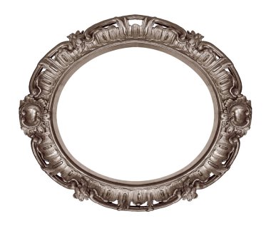 Beyaz arka planda izole edilmiş resimler, aynalar ya da fotoğraf için gümüş çerçeve. Kırpma yolu ile tasarım ögesi