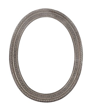 Beyaz arka planda izole edilmiş resimler, aynalar ya da fotoğraf için gümüş çerçeve. Kırpma yolu ile tasarım ögesi