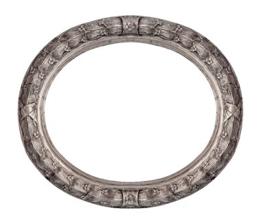 Beyaz arka planda izole edilmiş resimler, aynalar ya da fotoğraf için gümüş çerçeve. Kırpma yolu ile tasarım ögesi