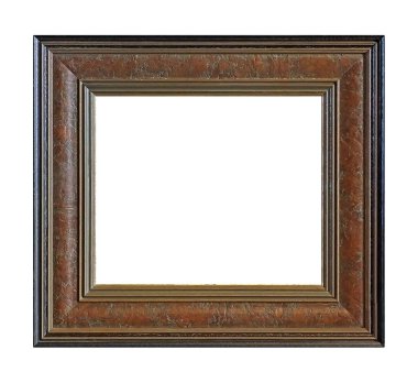 Tablolar, aynalar veya beyaz arkaplanda izole edilmiş fotoğraf için ahşap çerçeve