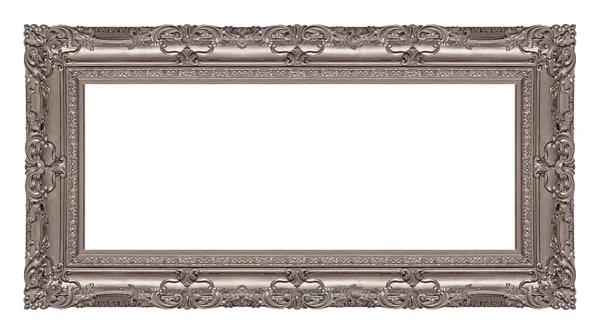 Cornice Panoramica Argento Quadri Specchi Foto Isolate Sfondo Bianco Elemento — Foto Stock