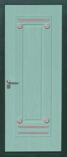 Model Drzwi Wejściowych Metalowych Izolowanych Białym Tle — Zdjęcie stockowe