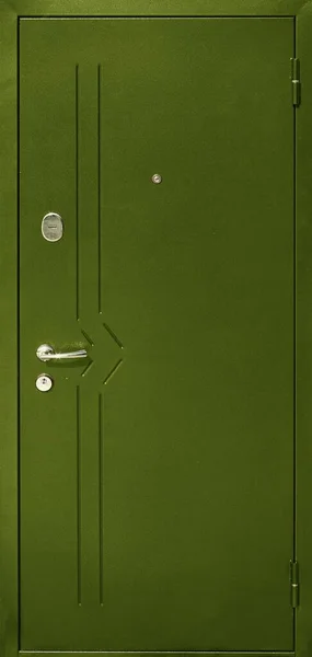 Giriş Metali Kapı Modeli Beyaz Arkaplanda Izole Edildi — Stok fotoğraf