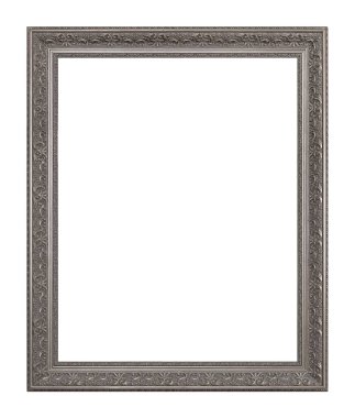 Beyaz arkaplanda izole edilmiş resimler, aynalar veya fotoğraf için gümüş çerçeve
