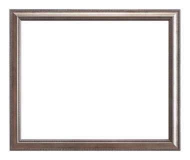 Beyaz arkaplanda izole edilmiş resimler, aynalar veya fotoğraf için gümüş çerçeve