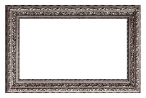 Panoramic Silver Frame Paintings Mirrors Photo Isolated White Background — Stock Photo, Image