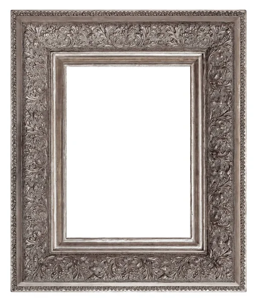 Beyaz arkaplanda izole edilmiş resimler, aynalar veya fotoğraf için gümüş çerçeve