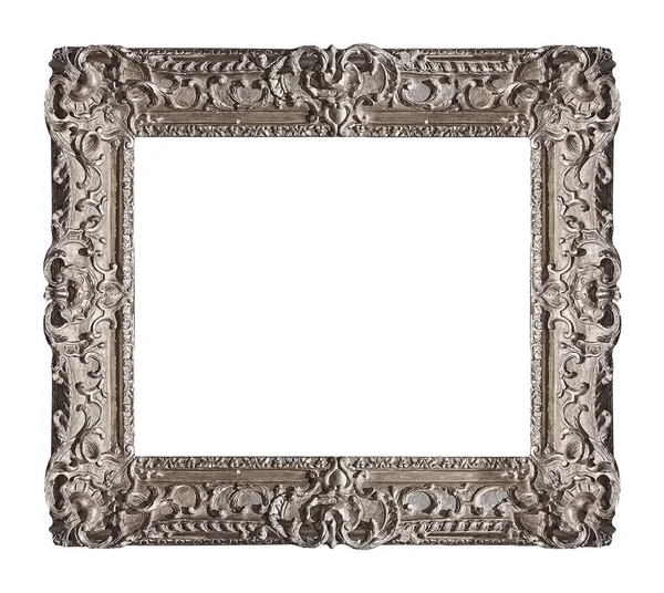 Silver Frame Paintings Mirrors Photo Isolated White Background — Stock Photo, Image