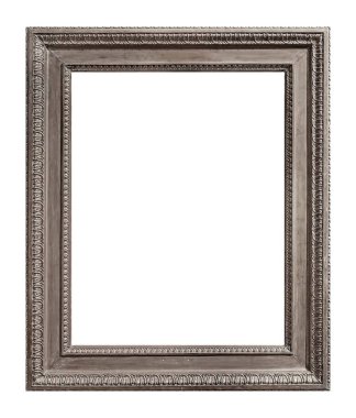 Beyaz arkaplanda izole edilmiş resimler, aynalar veya fotoğraf için gümüş çerçeve
