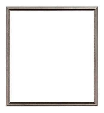 Beyaz arkaplanda izole edilmiş resimler, aynalar veya fotoğraf için gümüş çerçeve