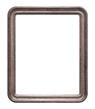 Beyaz arkaplanda izole edilmiş resimler, aynalar veya fotoğraf için gümüş çerçeve