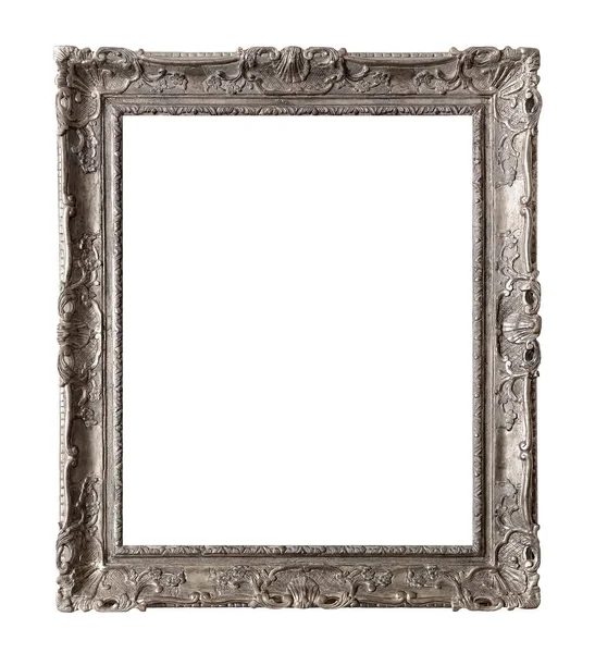 Silver Frame Paintings Mirrors Photo Isolated White Background — Stock Photo, Image