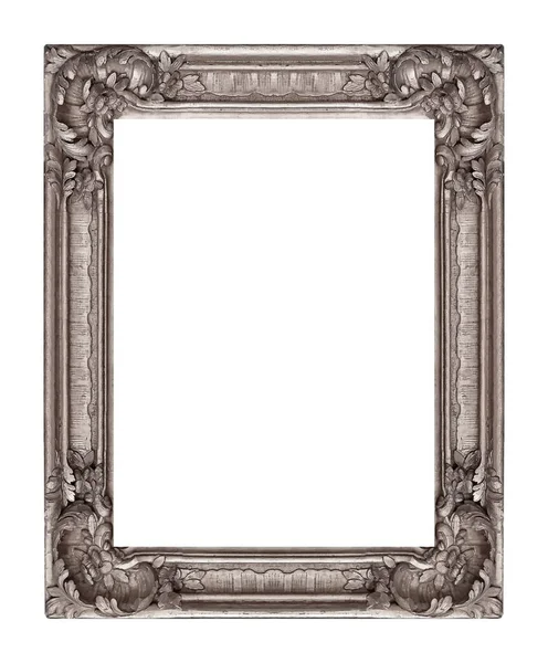 Silver Frame Paintings Mirrors Photo Isolated White Background — Stock Photo, Image