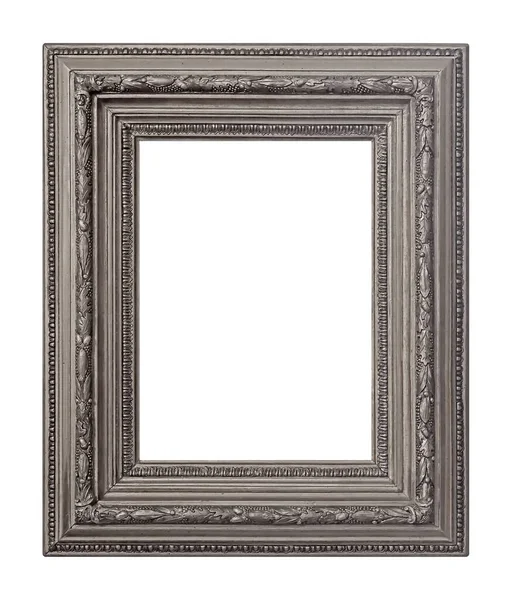 Ασημένιο Πλαίσιο Για Πίνακες Καθρέφτες Φωτογραφίες Που Απομονώνονται Λευκό Φόντο — Φωτογραφία Αρχείου