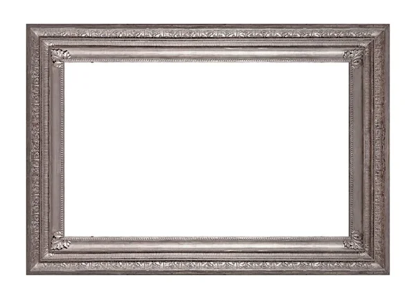 Silver Frame Paintings Mirrors Photo Isolated White Background — Stock Photo, Image