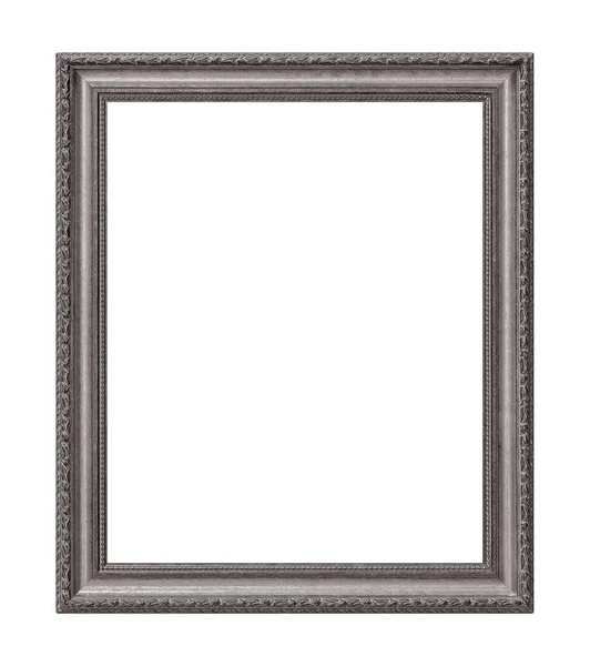 Silberrahmen Für Gemälde Spiegel Oder Foto Isoliert Auf Weißem Hintergrund — Stockfoto