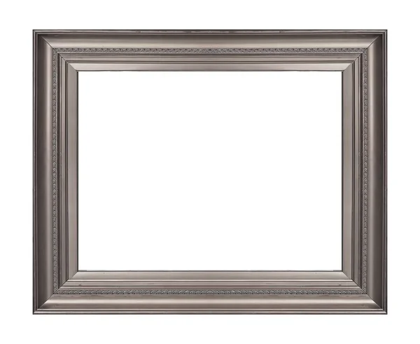 Silberrahmen Für Gemälde Spiegel Oder Foto Isoliert Auf Weißem Hintergrund — Stockfoto
